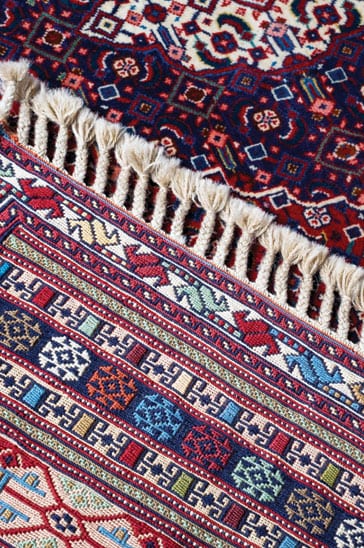 Cleaned Oriental Area Rug with vibrant colors.