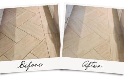 Travertine Natural Stone Tile Floor Cleaned and Sealed