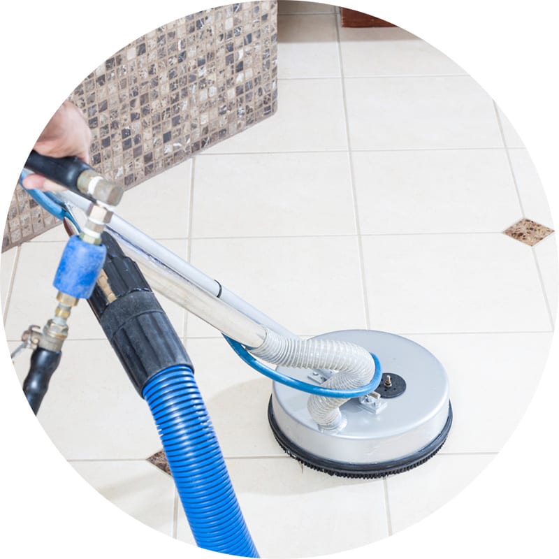 Tile and grout cleaning, removing dirt and soil using powerful professional cleaning equipment, leaving tile floors looking like new!